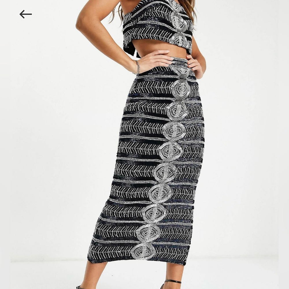 ASOS Lux Beaded Eye Top (6) and Midi Skirt (4)